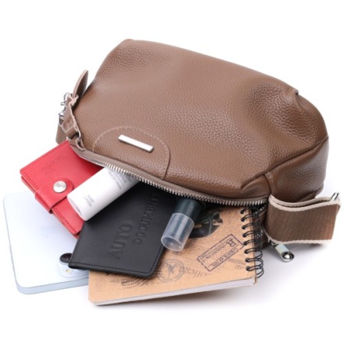 Сумка Vintage З двома відділеннями з натуральної шкіри Коричнева (22596)