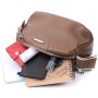 Сумка Vintage З двома відділеннями з натуральної шкіри Коричнева (22596)