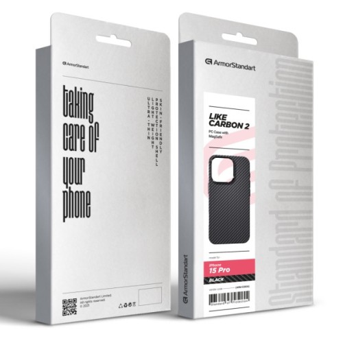 Чохол до мобільного телефона Armorstandart LikeCarbon2 MagCase для Apple iPhone 15 Pro Black (ARM83806)