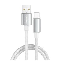 Дата кабель USB 2.0 AM to USB-C 2.0m 3A zinc alloy braided white ColorWay (CW-CBUC099-WT)