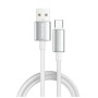 Дата кабель USB 2.0 AM to USB-C 2.0m 3A zinc alloy braided white ColorWay (CW-CBUC099-WT)