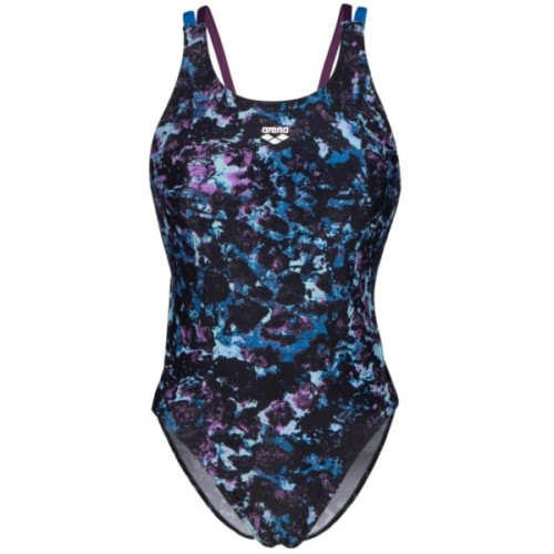 Купальник Arena Rockin Swimsuit Swim Tech Mult 008159-889 чорний, синій, фіолетовий 38 (3468337406518)