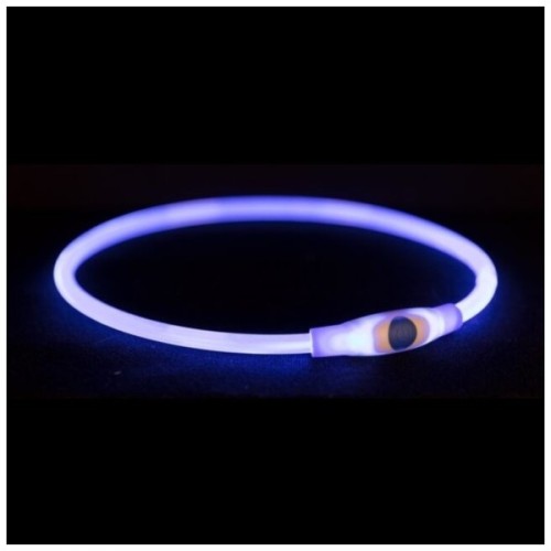 Нашийник для тварин Trixie Flash Light Ring USB мигаючий силіконовий синій S–M 40 см/8 мм (4047974126646)