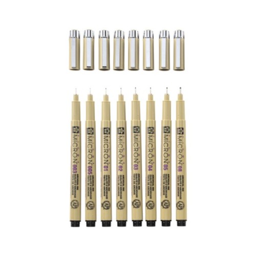 Лайнер Sakura Набір Pigma Micron 8 шт, Чорний (8712079459536)