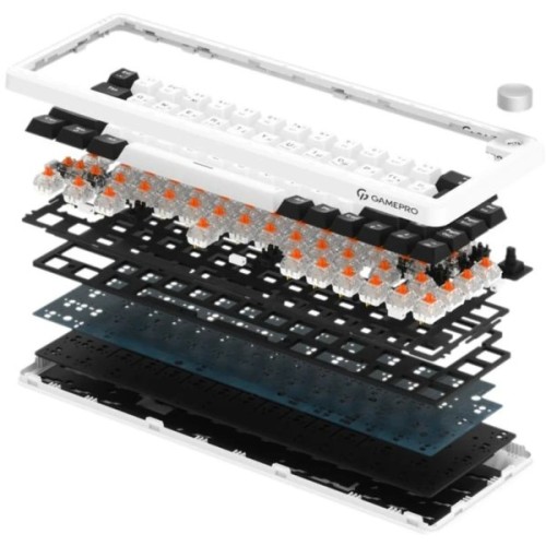 Клавіатура GamePro Asgard Valhalla MK210W Pro 65 RGB Wireless/Bluetooth/USB White (MK210W Pro)
