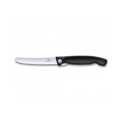 Кухонний ніж Victorinox SwissClassic Foldable Paring 11 см Serrated Black (6.7833.FB)