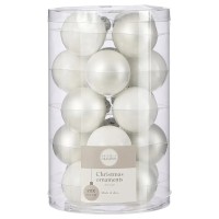 Ялинкова іграшка House Of Seasons Скляні кульки 20 шт D4 см Білі (8718861800142)