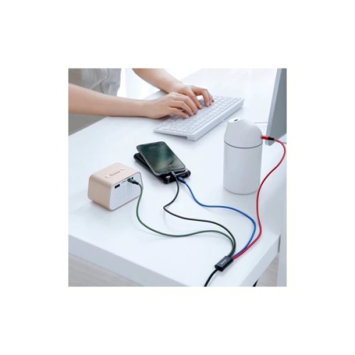 Дата кабель USB 2.0 AM to Lightning + Micro 5P + USB-C 1.2m 3.5A black Baseus (CA1T4-B01)