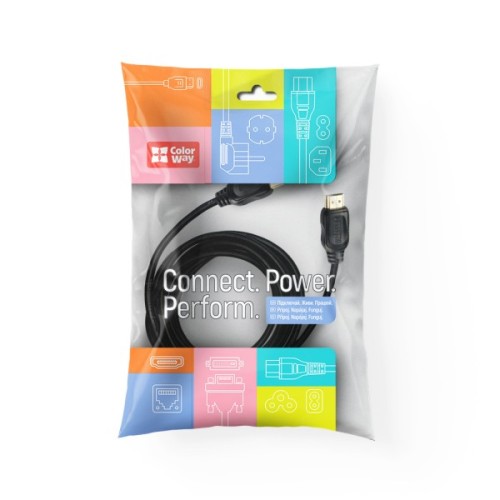 Кабель мультимедійний HDMI M to HDMI M 10.0m V2.0 4K60Hz black ColorWay (CW-CBHD081-BK)