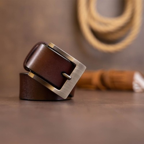 Ремінь Vintage Чоловічий з класичною пряжкою Коричневий (20357)