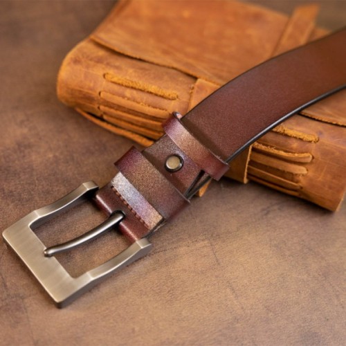 Ремінь Vintage Чоловічий з класичною пряжкою Коричневий (20357)