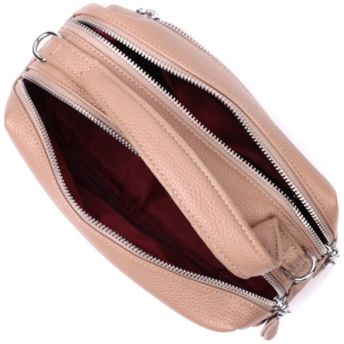 Сумка Vintage Жіноча на два відділення з натуральної шкіри Бежева (22345)