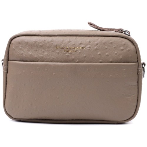 Сумка Vintage З фактурної натуральної шкіри Бежева (22662)