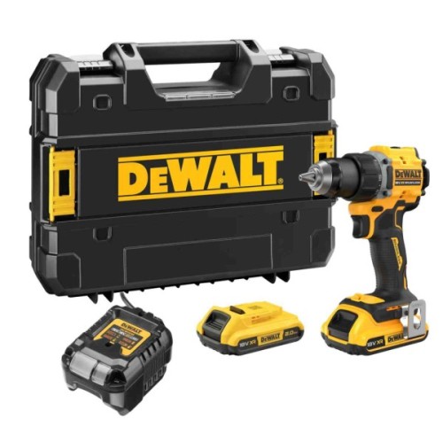 Шуруповерт DeWALT XR Li-Ion 18V, 2x2Ah, 74 Нм, 0-450/0-1650 об/хв, 1.12 кг, TSTAK (DCD794D2T)