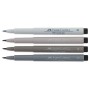 Лайнер Faber-Castell набір капілярних ручок пензликів Pitt Artist Pen India ink pen, 4 відтінки сірого (30338)