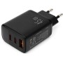 Зарядний пристрій Vinga 2xUSB-C + USB-A Display 45W (VCR45ACCDB)