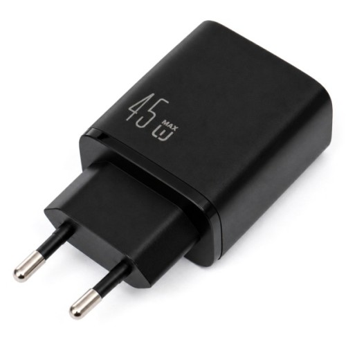 Зарядний пристрій Vinga 2xUSB-C + USB-A Display 45W (VCR45ACCDB)