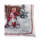 Наволочка Прованс декоративна Snowfall Пара гномів 45х45 см Сіра з червоним (23806)