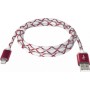 Дата кабель USB 2.0 AM to Micro 5P 1.0m RedLED backlight Defender (87556)