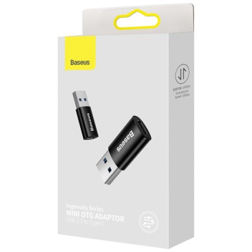 Перехідник USB 3.1 M to USB-C F black Baseus (ZJJQ000101)
