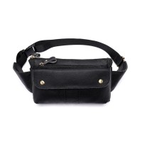 Сумка Vintage Бананка зі шкіри Чорна (14809)