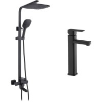 Душовий гарнітур Kroner Edelstahl Kubus-SCH063 + змішувач Edelstahl Kubus-SCH010-3 (CVS30177)