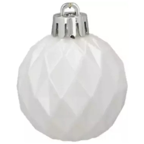 Ялинкова іграшка Chomik пластикові кульки 16 шт, 4 см, рожеві і біли (5900779877351_1)