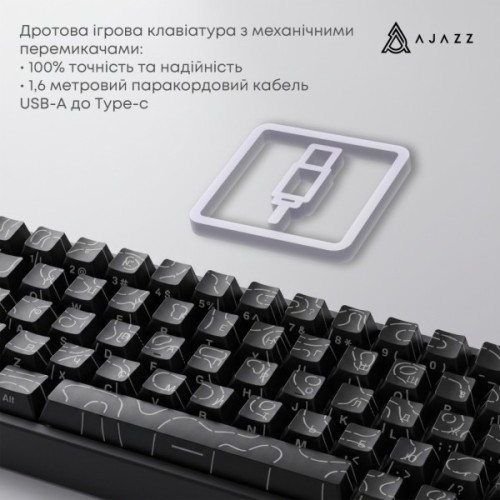 Клавіатура Ajazz NacodeX NK68 V2 Red Switch LED USB UA Black (NK68-V2-R-S-B)