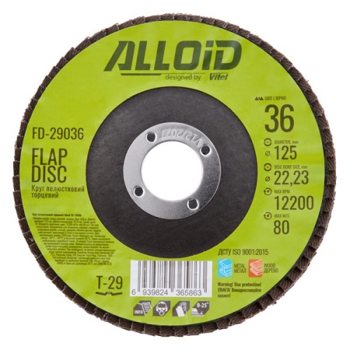 Круг зачистний Alloid торцевий, пелюстковий, 125мм, зерно 36, T29 (FD-29036)