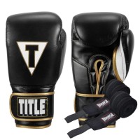 Боксерські рукавички Title Boxeo Mexican Leather Quatro Black/White 12 oz (BATGE4 12 oz BK/WH)