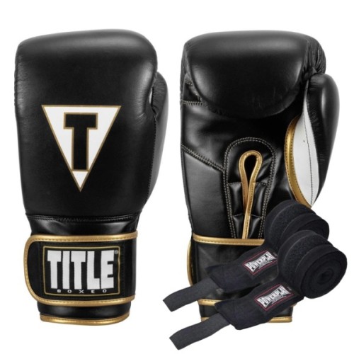 Боксерські рукавички Title Boxeo Mexican Leather Quatro Black/White 12 oz (BATGE4 12 oz BK/WH)