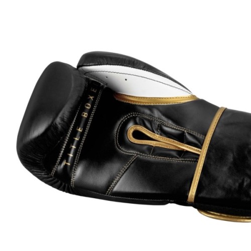 Боксерські рукавички Title Boxeo Mexican Leather Quatro Black/White 12 oz (BATGE4 12 oz BK/WH)