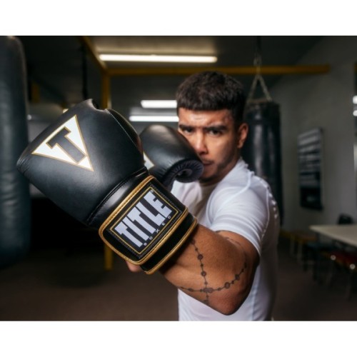 Боксерські рукавички Title Boxeo Mexican Leather Quatro Black/White 12 oz (BATGE4 12 oz BK/WH)