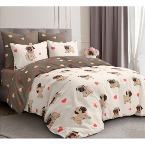 Постільна білизна MirSon Бязь 17-0566 Pug-dog (2200004268750)