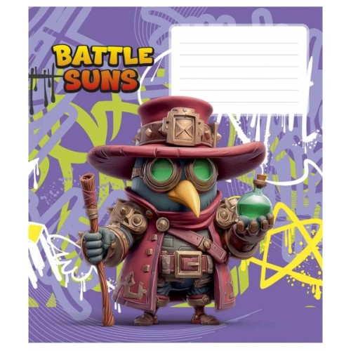 Зошит Школярик Battle Suns 12 аркушів коса лінія (012-3757C)