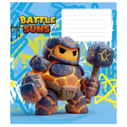 Зошит Школярик Battle Suns 12 аркушів коса лінія (012-3757C)