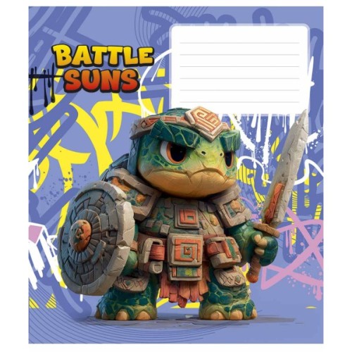 Зошит Школярик Battle Suns 12 аркушів коса лінія (012-3757C)
