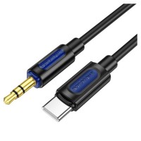 Кабель мультимедійний USB-C to 3.5mm M 1.0m silicone black BOROFONE (6941991114410)