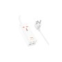 Мережевий фільтр живлення HOCO AC10A, 1 роз, 2 USB, 2 USB-C, 65W, 1,5м, White (HOCO AC10A/W)
