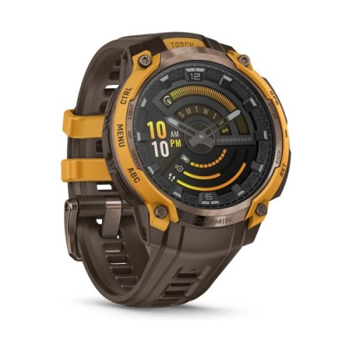 Смарт-годинник Garmin Instinct Crossover AMOLED, BronzeSunburst/Cocoa, GPS смарт-годинник (010-03398-01)