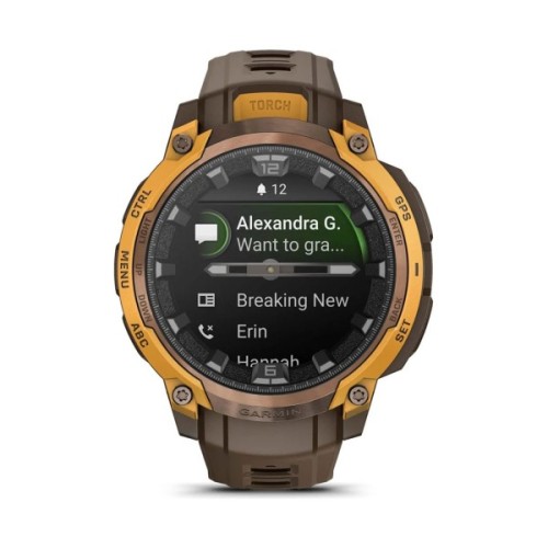 Смарт-годинник Garmin Instinct Crossover AMOLED, BronzeSunburst/Cocoa, GPS смарт-годинник (010-03398-01)