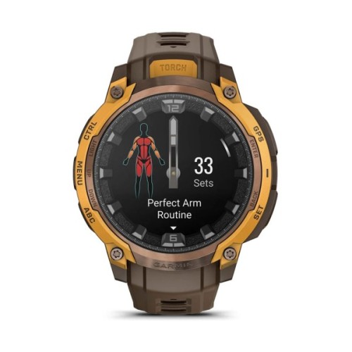 Смарт-годинник Garmin Instinct Crossover AMOLED, BronzeSunburst/Cocoa, GPS смарт-годинник (010-03398-01)