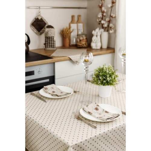 Скатертина Прованс Горох коричневий Господиня 180х136 см (4823093451087)