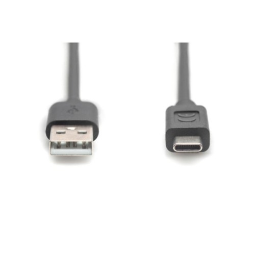 Дата кабель USB 2.0 AM to USB-C 3.0m black Digitus (AK-300148-030-S)
