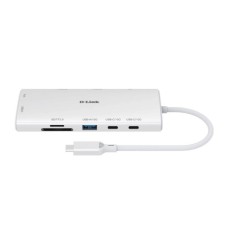 Концентратор D-Link USB-C 10-in-1 2xHDMI + 1xRJ45 1000Mbps + 2xUSB-C + USB 3.1 + USB 3.0 + SD + TF silver (DUP-A01)
