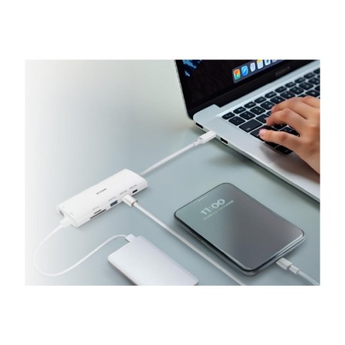 Концентратор D-Link USB-C 10-in-1 2xHDMI + 1xRJ45 1000Mbps + 2xUSB-C + USB 3.1 + USB 3.0 + SD + TF silver (DUP-A01)