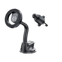 Універсальний автотримач Canyon Magnetic car holder OnGrip 12 suction + air vent Black (CNS-CCHM12)