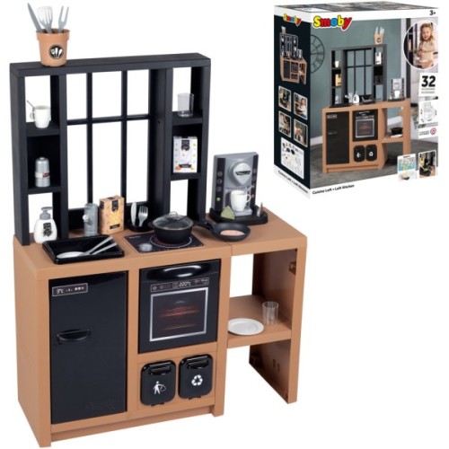 Ігровий набір Smoby Інтерактивна кухня Лофт із кавоваркою, аксесуарами та звуковим ефектом (312600)