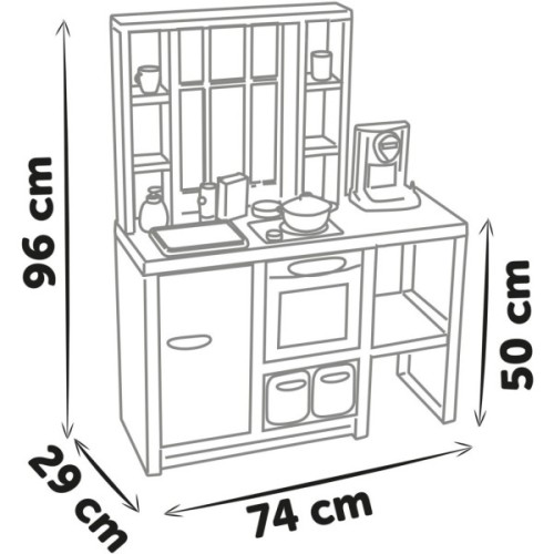 Ігровий набір Smoby Інтерактивна кухня Лофт із кавоваркою, аксесуарами та звуковим ефектом (312600)