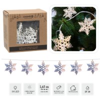 Гірлянда Chomik Сніжинки сталь 10 LED, теплий білий, IP20, 3хАА (5900779881020)